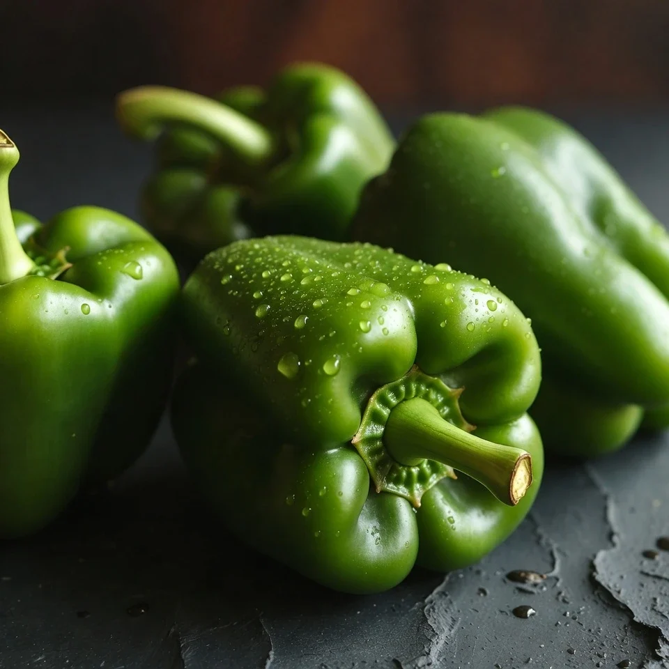 Bell Peppers 1 Green Peppers Close up